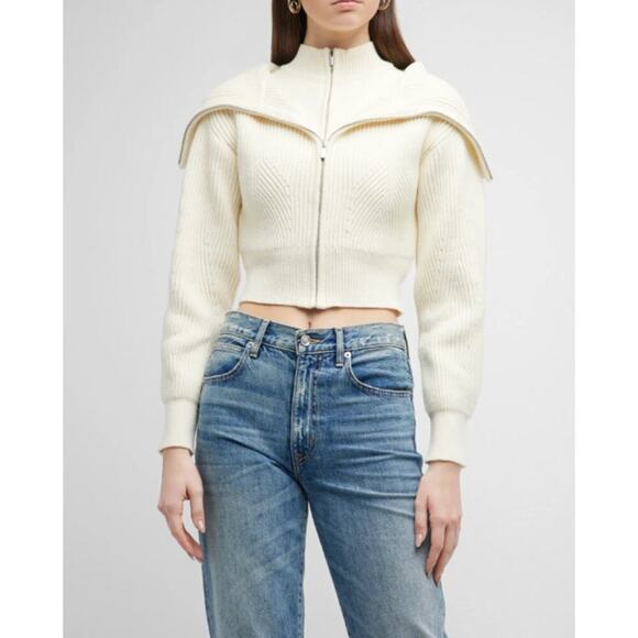 Derek Lam 10 Crosby Ramona Double-Layered Open Collar Cardigan - Picture 1 of 8